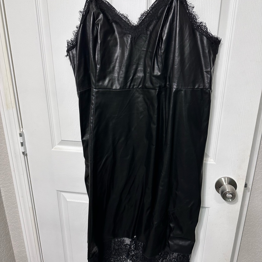 SHEIN Black Lace Trim Dress